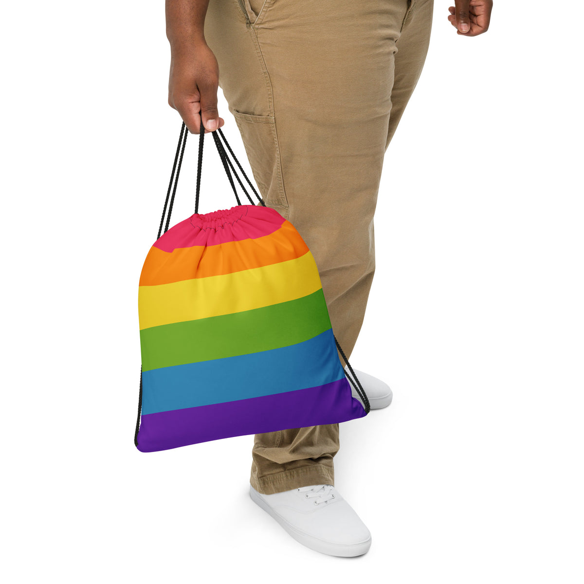 Rainbow Pride Flag Drawstring Bag