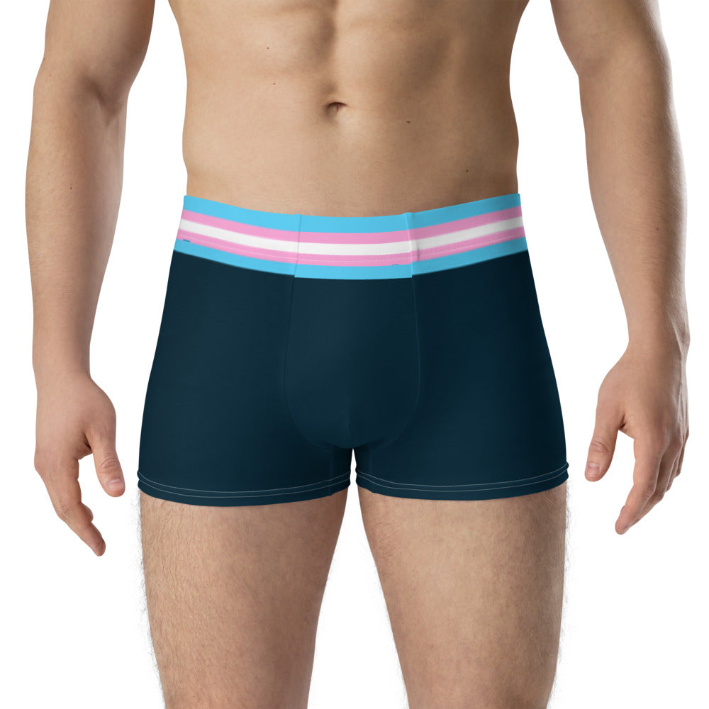 Transgender LGBT Flag Men's Boxer Brief Underwear Soft Stretch Trunks Pack