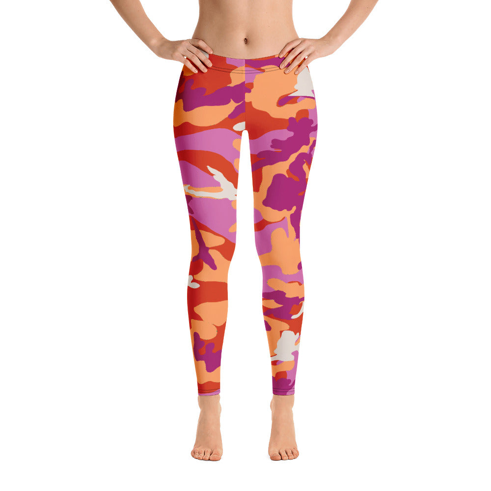 Lesbian Pride Flag Camoflage Leggings