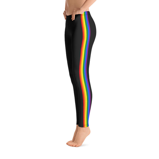 Ladies Womens Rainbow Striped Leggings Hot Pants Crop Top Gay