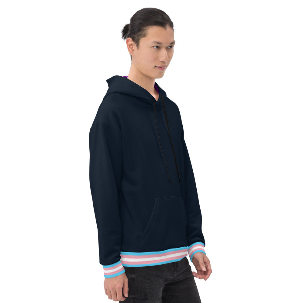 Black and discount blue supreme hoodie