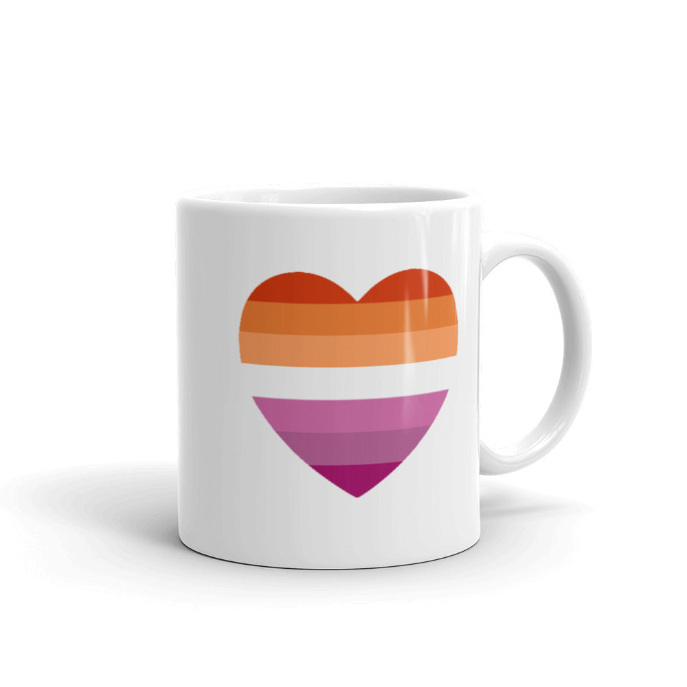 Lesbian 7 Stripe Flag Heart Sticker