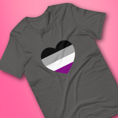 Asexual Pride Flag Heart T-Shirt by The Rainbow Stores