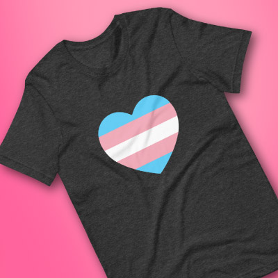 Trans Pride Flag Heart T-Shirt by The Rainbow Stores