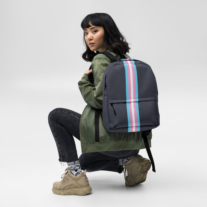 Trans Pride Stripe Backpack Bags The Rainbow Stores