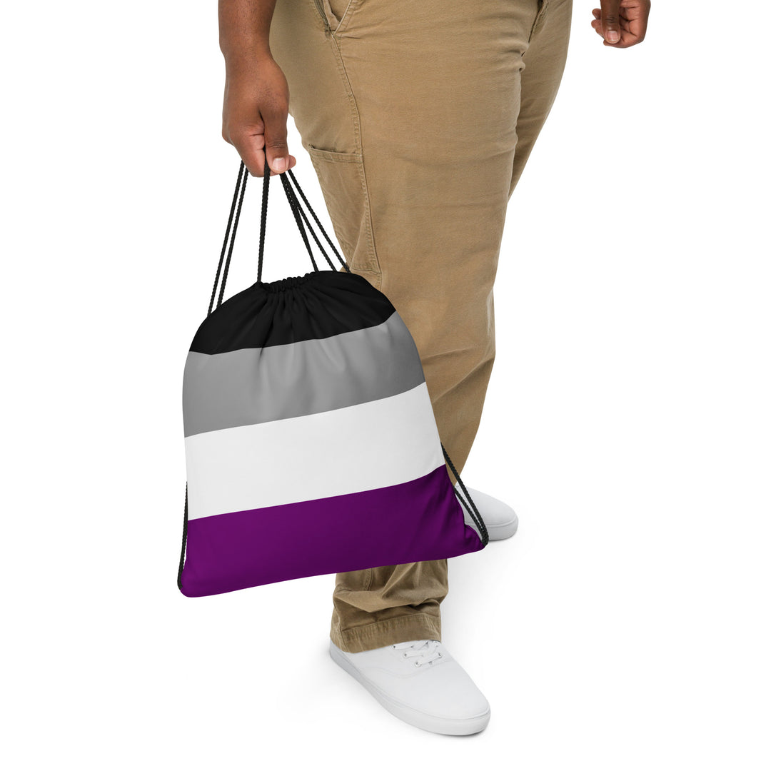 Asexual Pride Flag Drawstring Bag Bags The Rainbow Stores