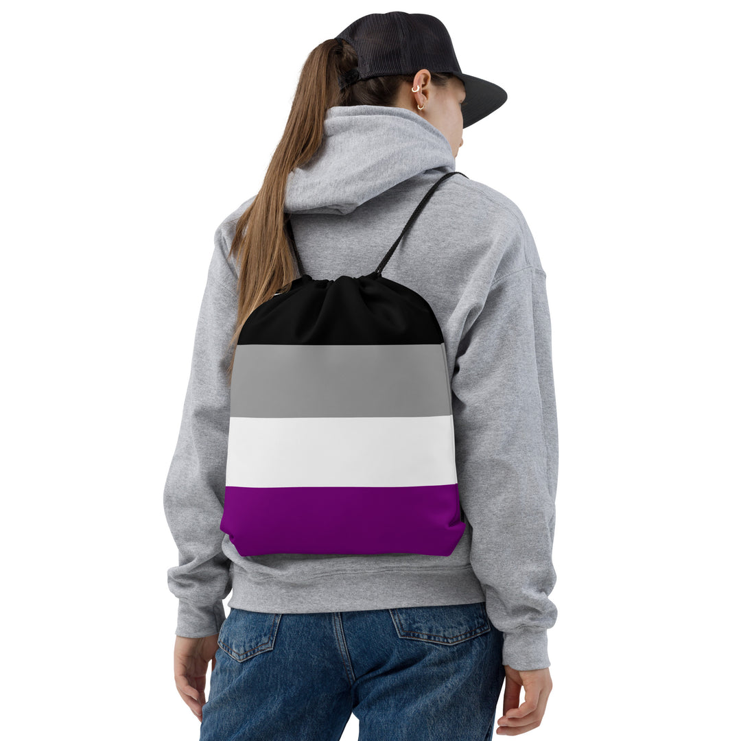 Asexual Pride Flag Drawstring Bag Bags The Rainbow Stores