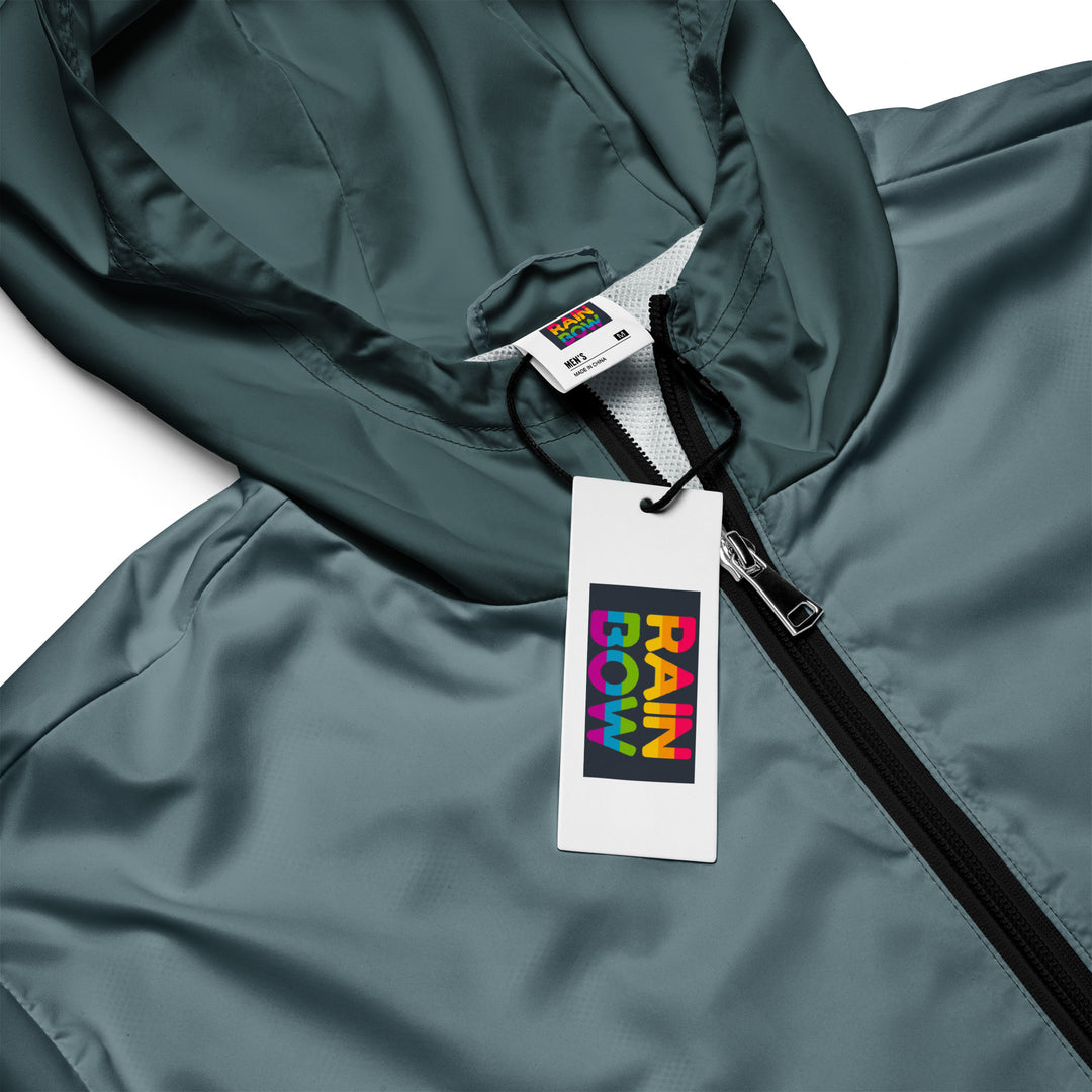 Slate Grey Windbreaker With Rainbow Pride Inside Windbreaker The Rainbow Stores