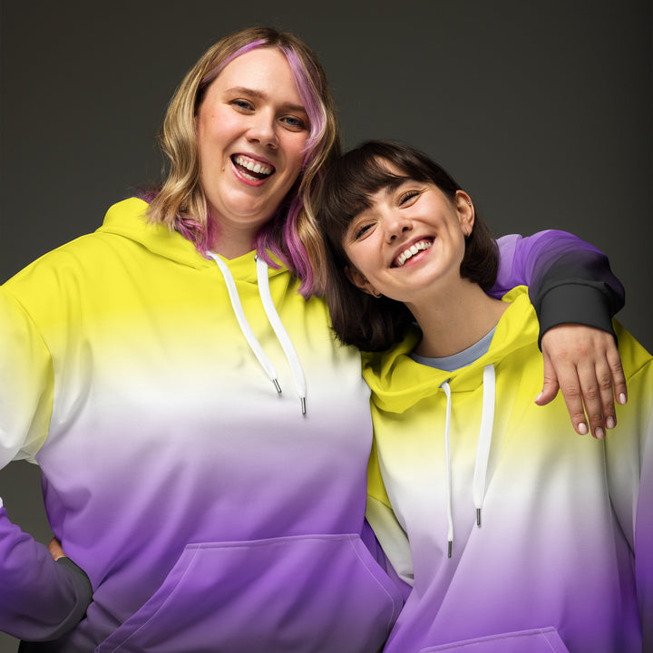 Non Binary Ombre Pride Flag Hoodie Hoodies AOP The Rainbow Stores