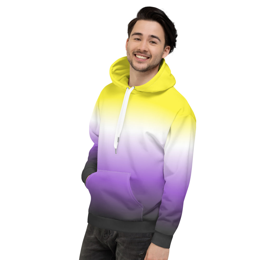 Non Binary Ombre Pride Flag Hoodie Hoodies AOP The Rainbow Stores