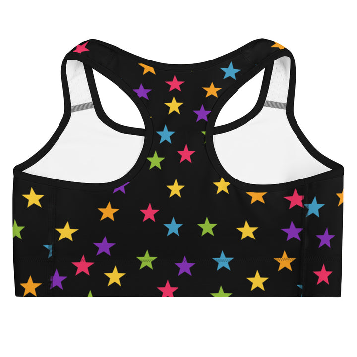 Rainbow Stars Black Sports Bra Sports Bras The Rainbow Stores