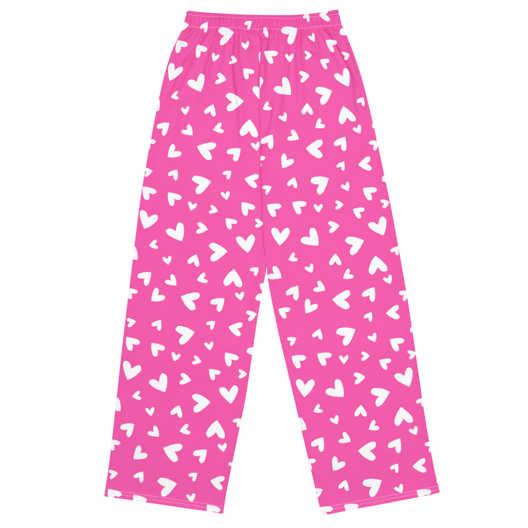 Pink Hearts Wide-leg Pants/Trousers Pants/Trousers The Rainbow Stores