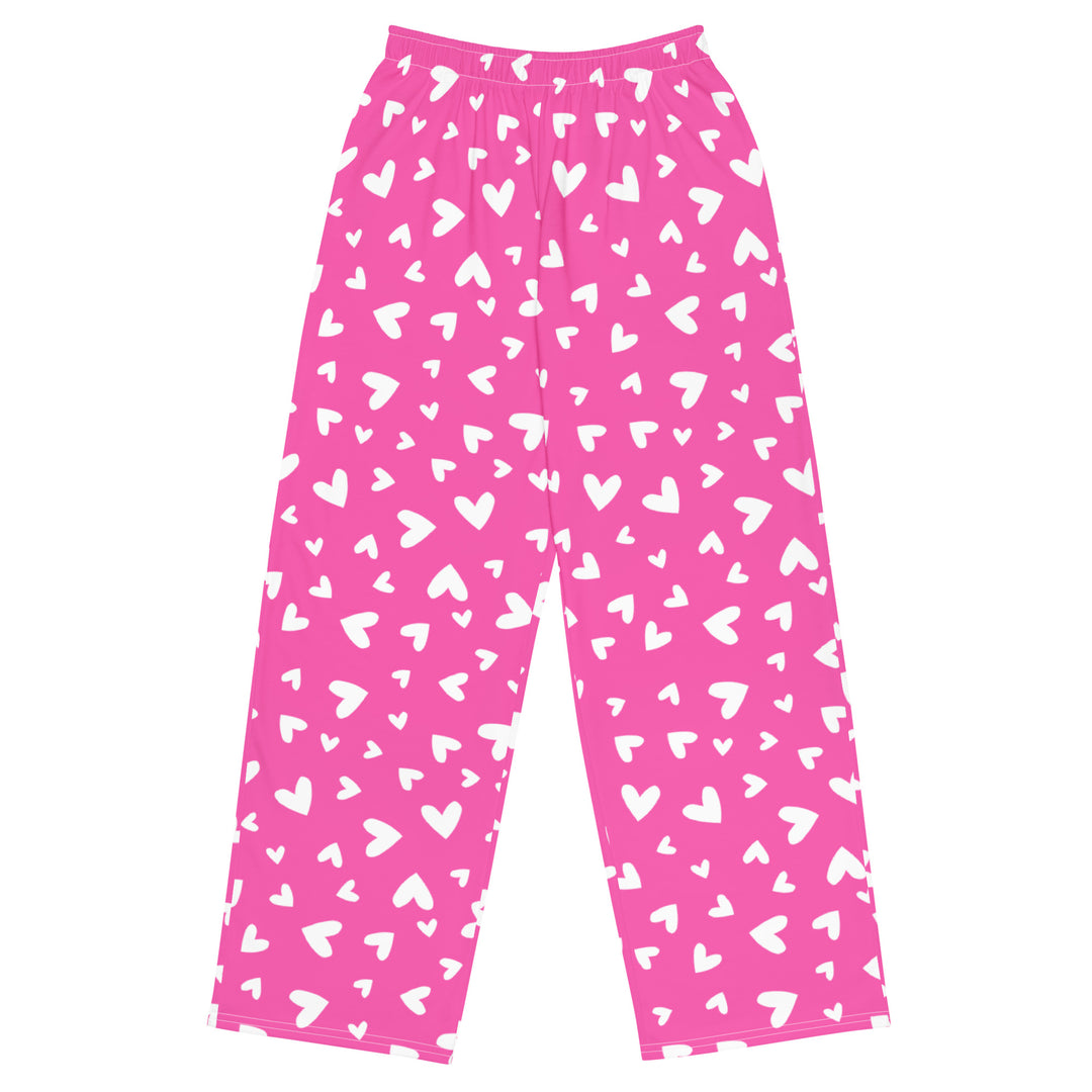 Pink Hearts Wide-leg Pants/Trousers Pants/Trousers The Rainbow Stores