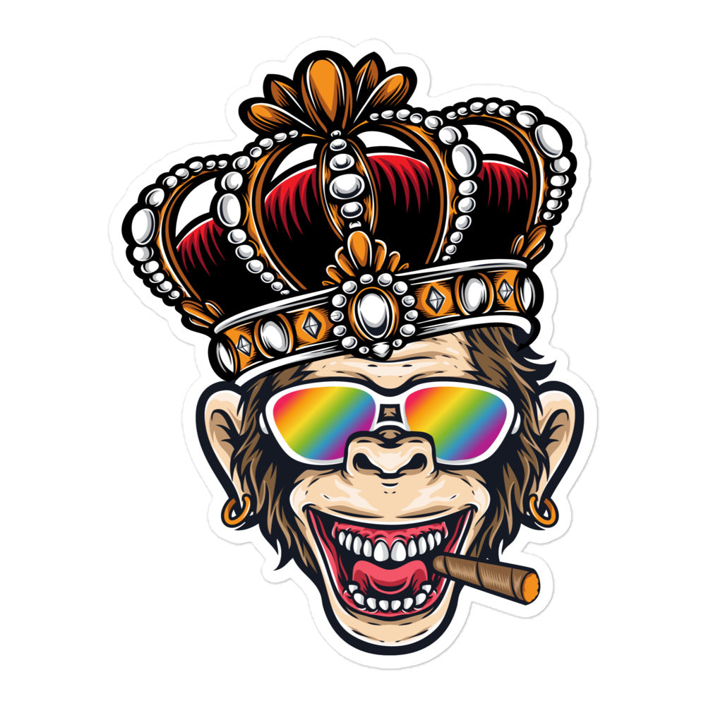 King Monkey With Rainbow Glasses Sticker Stickers The Rainbow Stores