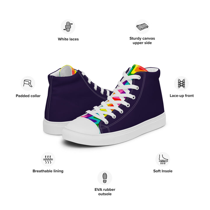 Blue and Original Pride Flag High Top Trainers (male sizes) High Tops The Rainbow Stores