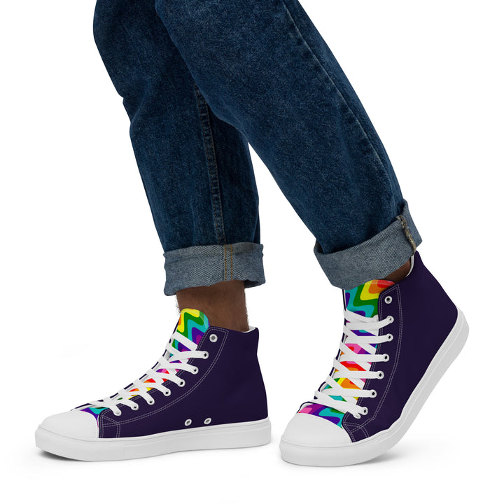 Blue and Original Pride Flag High Top Trainers (male sizes) High Tops The Rainbow Stores