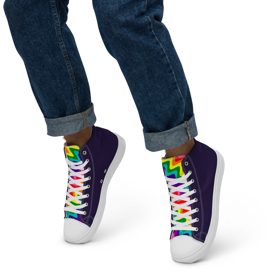 Blue and Original Pride Flag High Top Trainers (male sizes) High Tops The Rainbow Stores