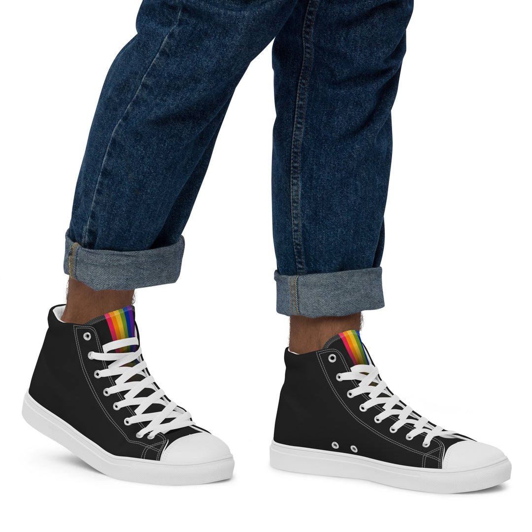 Rainbow Pride Black High Top Trainers (male sizes) High Tops The Rainbow Stores