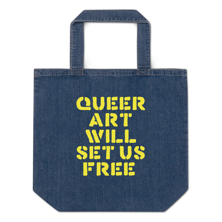 Queer Art Will Set Us Free Large Denim Tote Bag Bags The Rainbow Stores