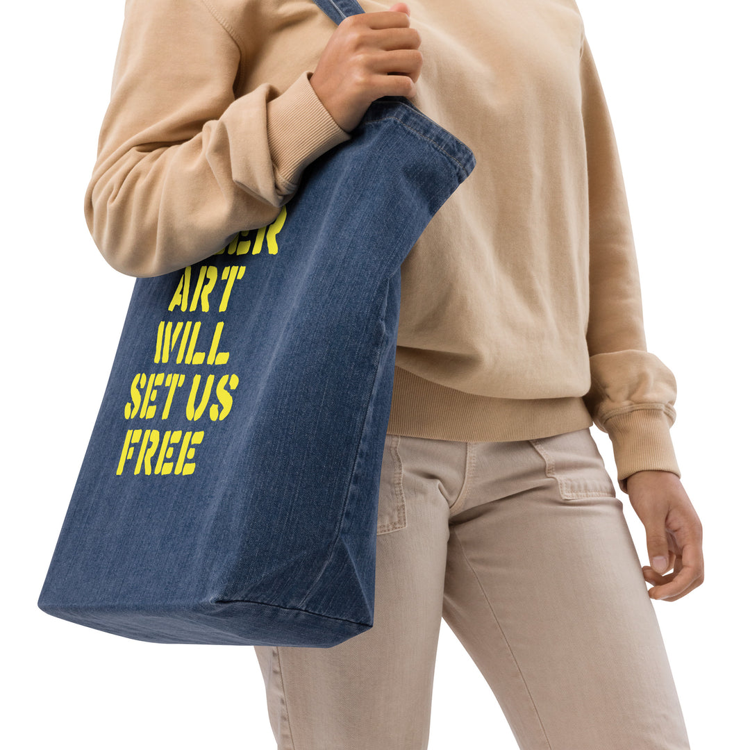 Queer Art Will Set Us Free Large Denim Tote Bag Bags The Rainbow Stores