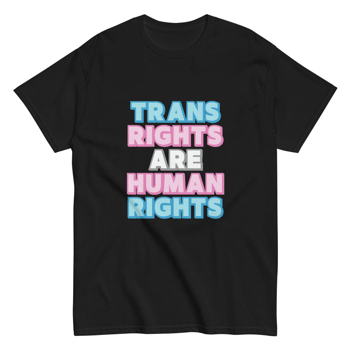 Trans Rights Are Human Rights Shadow Text T-Shirt T-shirts The Rainbow Stores