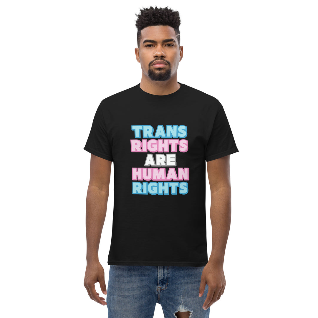 Trans Rights Are Human Rights Shadow Text T-Shirt T-shirts The Rainbow Stores