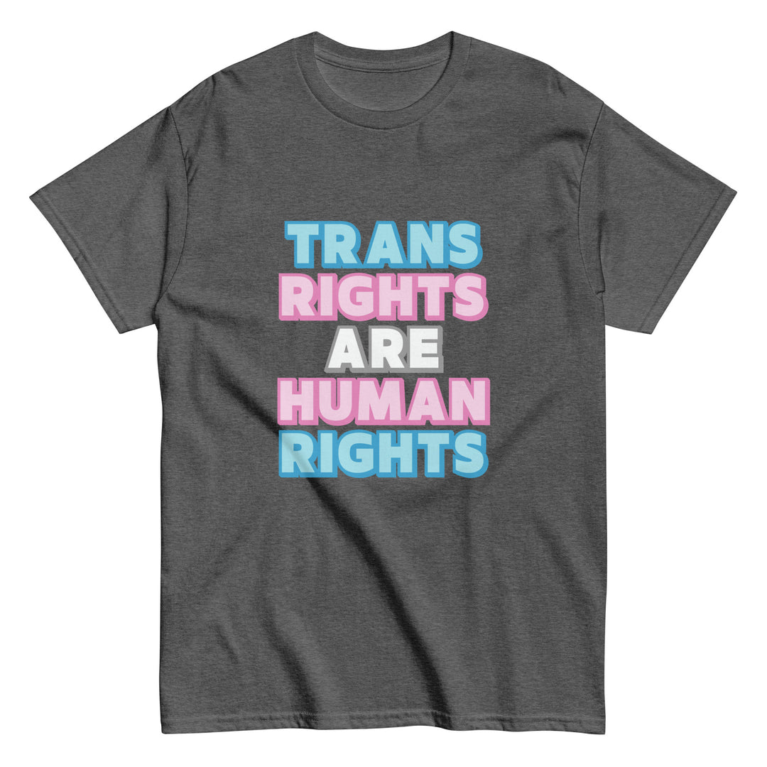 Trans Rights Are Human Rights Shadow Text T-Shirt T-shirts The Rainbow Stores