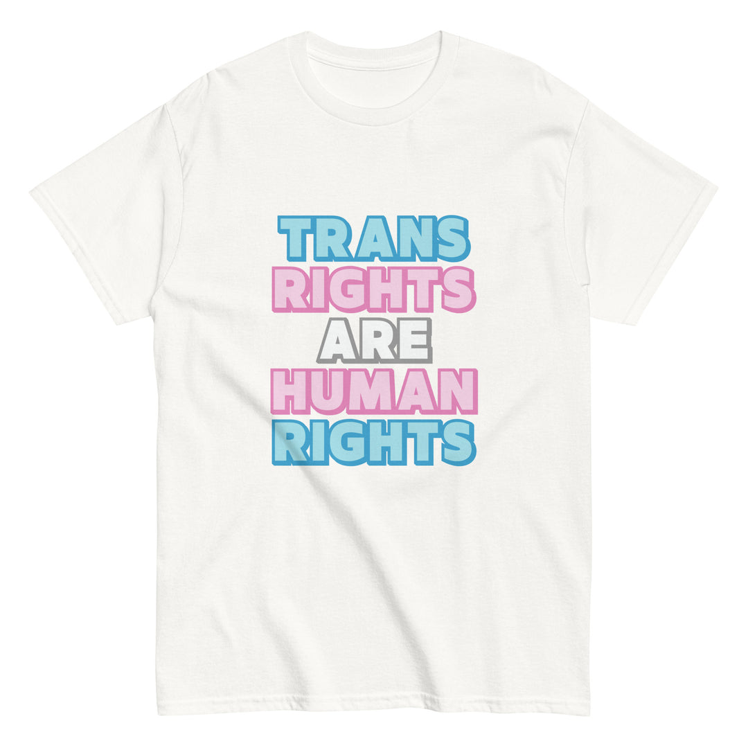 Trans Rights Are Human Rights Shadow Text T-Shirt T-shirts The Rainbow Stores