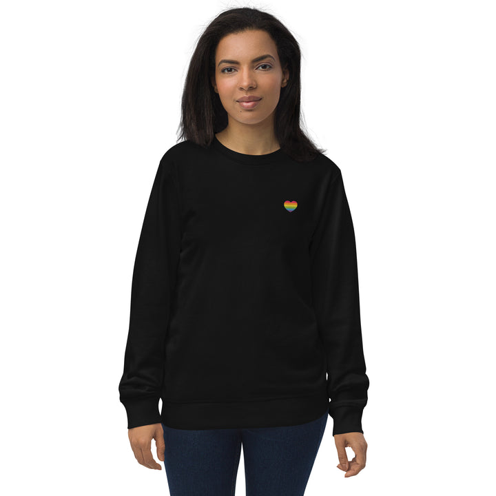 Rainbow Heart Embroidered Organic Sweatshirt Sweatshirts SOL's The Rainbow Stores