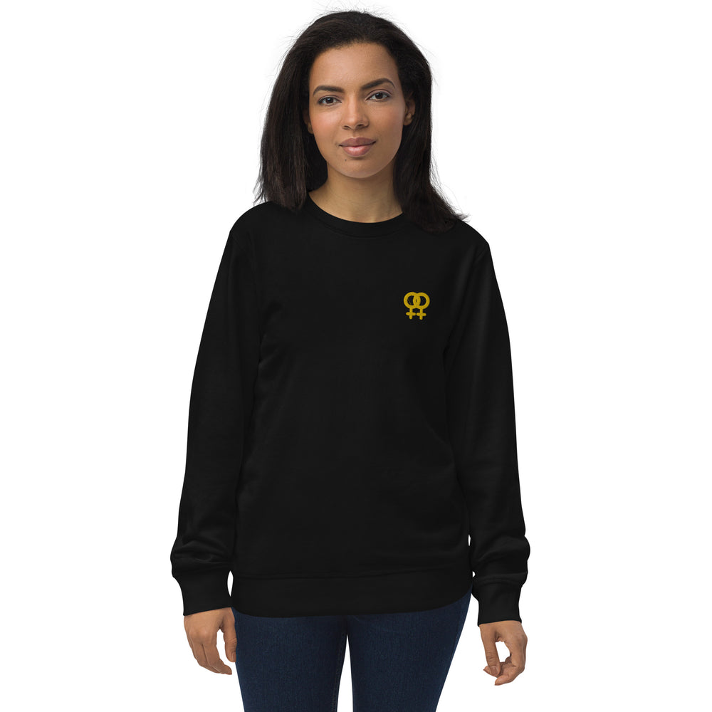 Lesbian Symbol Embroidered Organic Sweatshirt Sweatshirts SOL's The Rainbow Stores