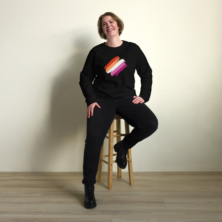 Lesbian Pride Brush Strokes Organic Sweatshirt Sweatshirts SOL's The Rainbow Stores