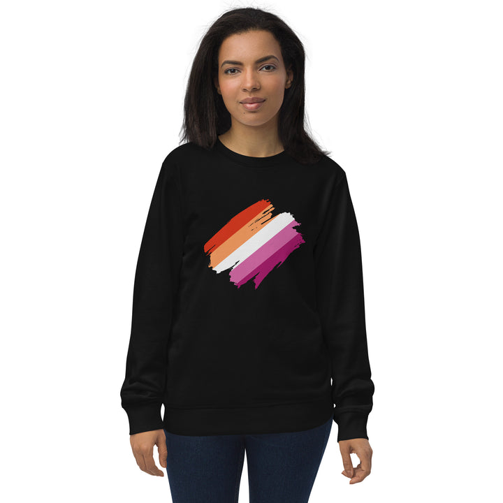 Lesbian Pride Brush Strokes Organic Sweatshirt Sweatshirts SOL's The Rainbow Stores