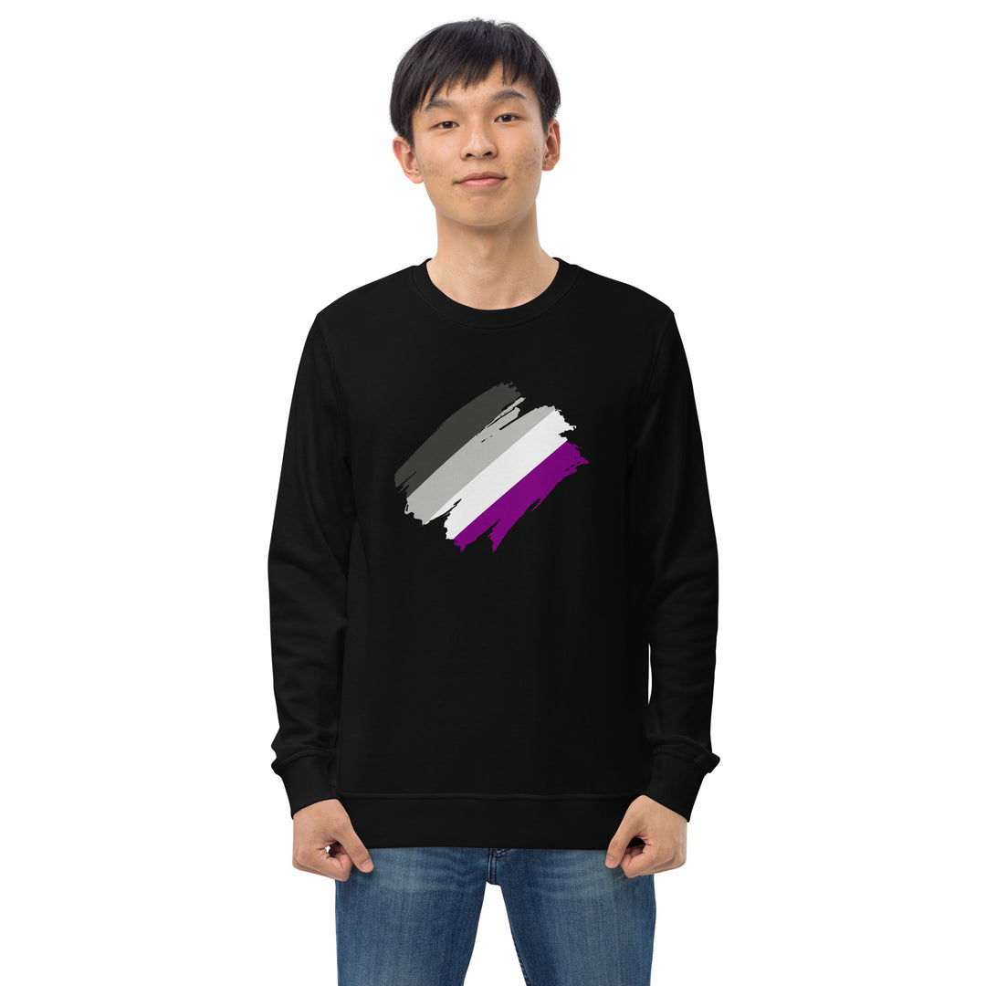 Asexual Pride Brush Strokes Organic Sweatshirt Sweatshirts SOL's The Rainbow Stores