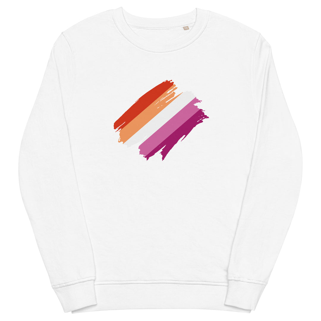 Lesbian Pride Brush Strokes Organic Sweatshirt Sweatshirts SOL's The Rainbow Stores