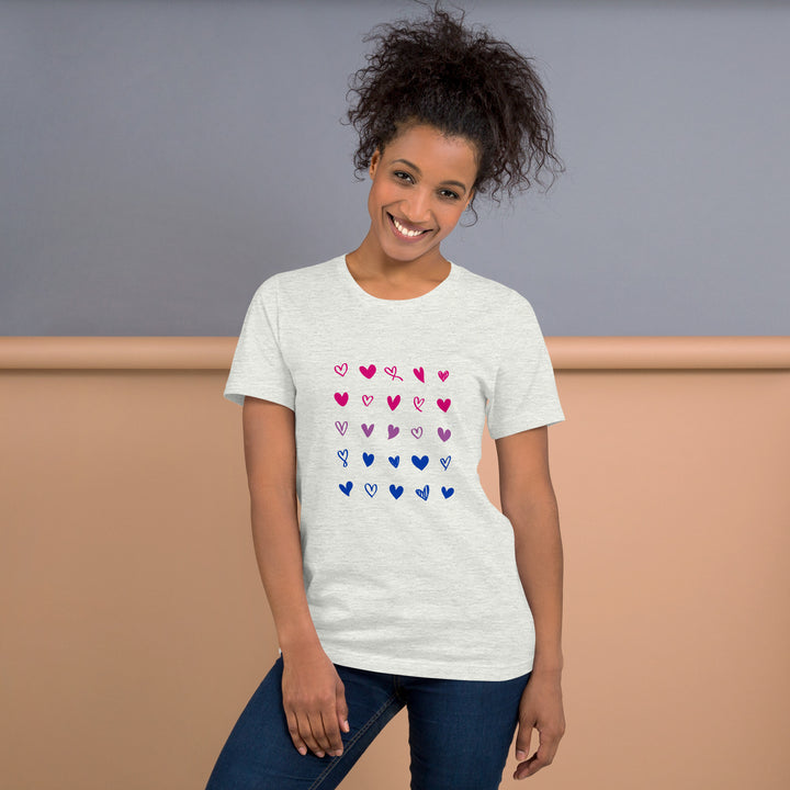 Bisexual Hearts Pride T-Shirt T-shirts The Rainbow Stores