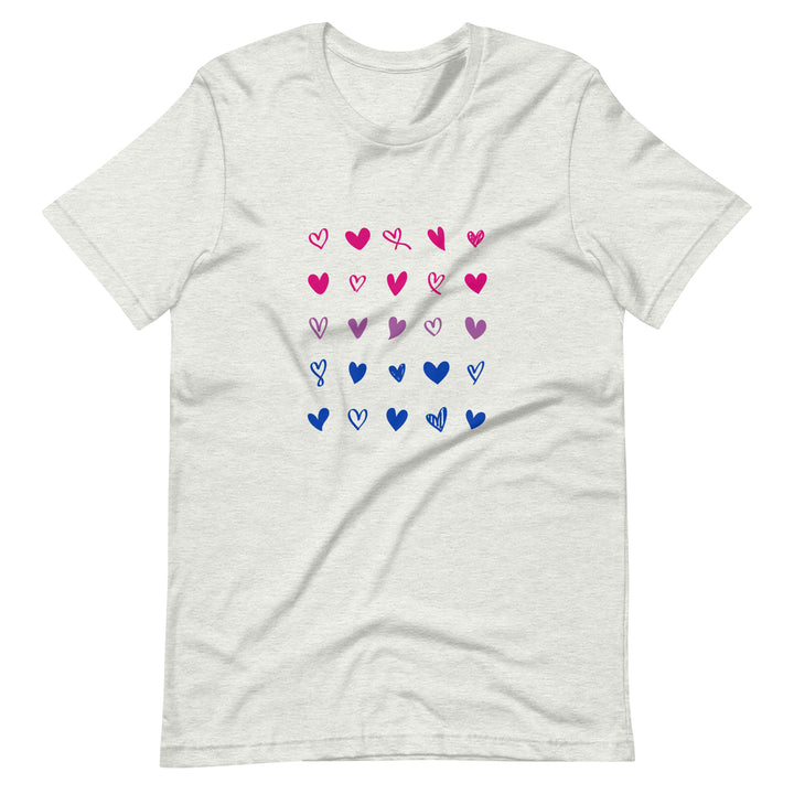 Bisexual Hearts Pride T-Shirt T-shirts The Rainbow Stores