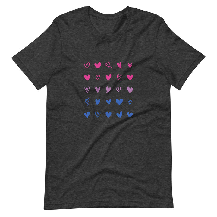 Bisexual Hearts Pride T-Shirt T-shirts The Rainbow Stores