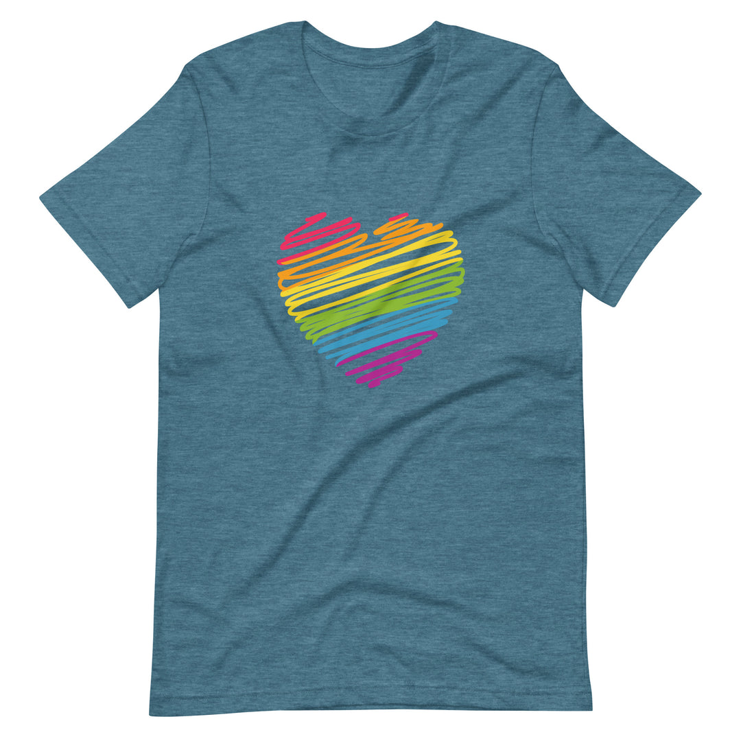 Rainbow Scribble Heart T-Shirt T-shirts The Rainbow Stores