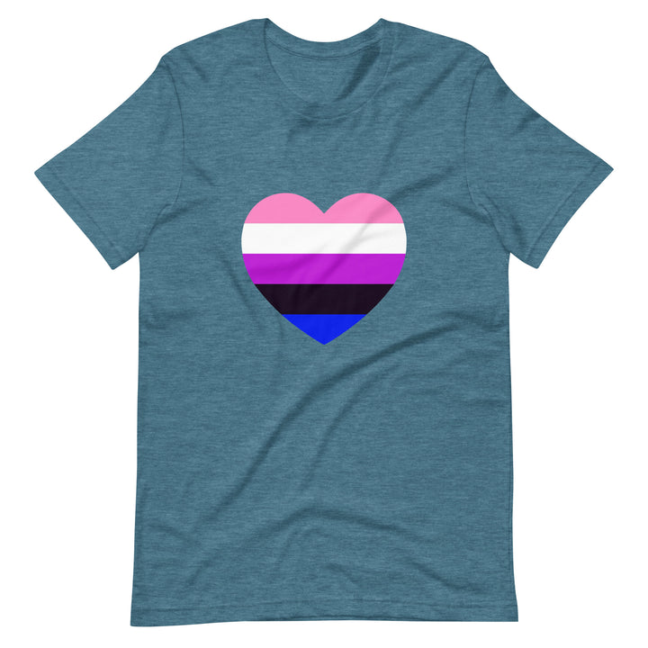 Gender-Fluid Heart Flag T-Shirt T-shirts The Rainbow Stores