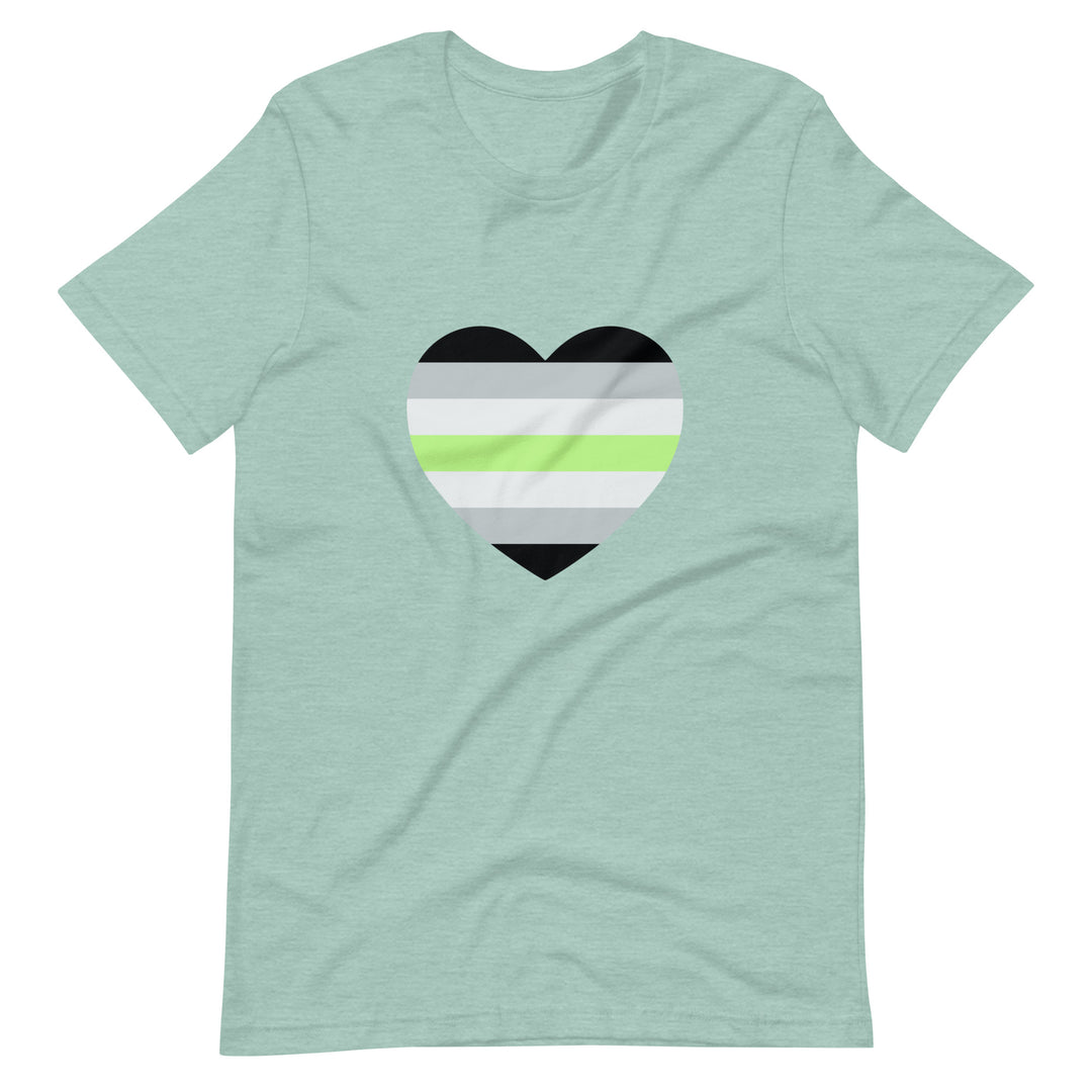 Agender Pride Heart T-Shirt T-shirts The Rainbow Stores