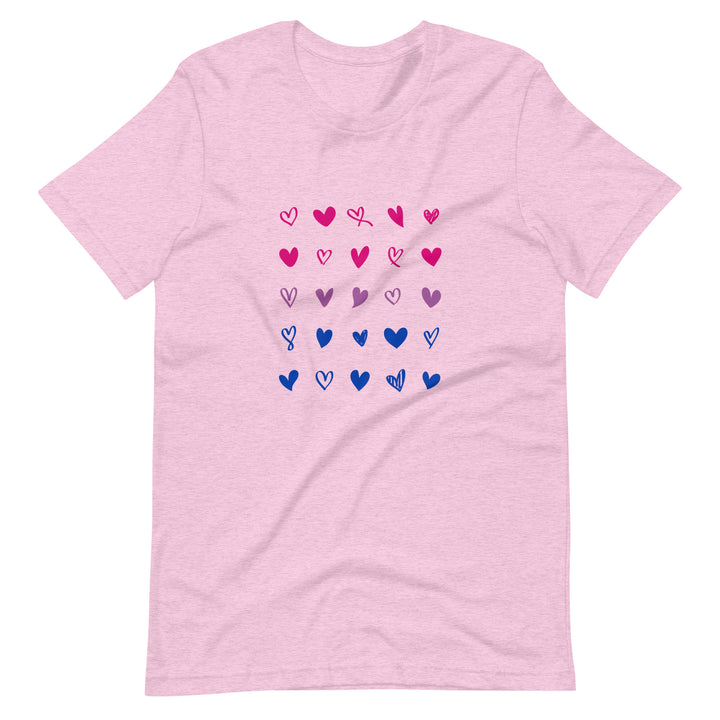 Bisexual Hearts Pride T-Shirt T-shirts The Rainbow Stores