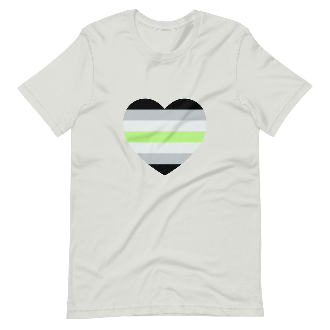 Agender Pride Heart T-Shirt T-shirts The Rainbow Stores