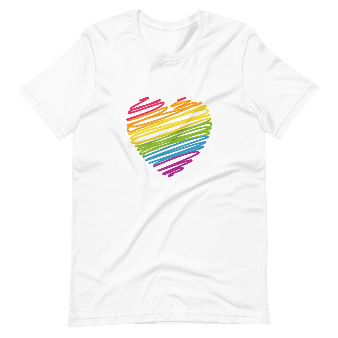 Rainbow Scribble Heart T-Shirt T-shirts The Rainbow Stores