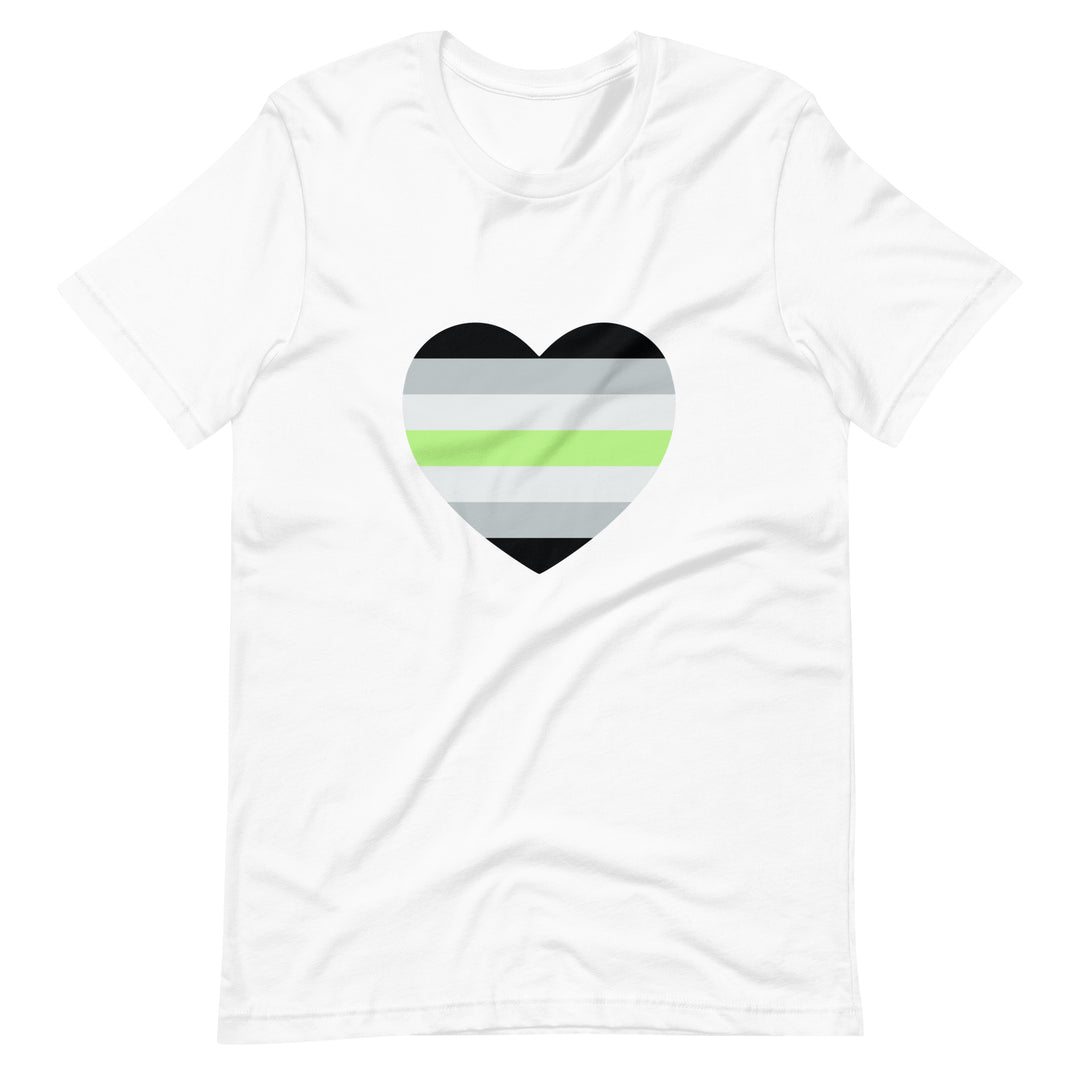 Agender Pride Heart T-Shirt T-shirts The Rainbow Stores