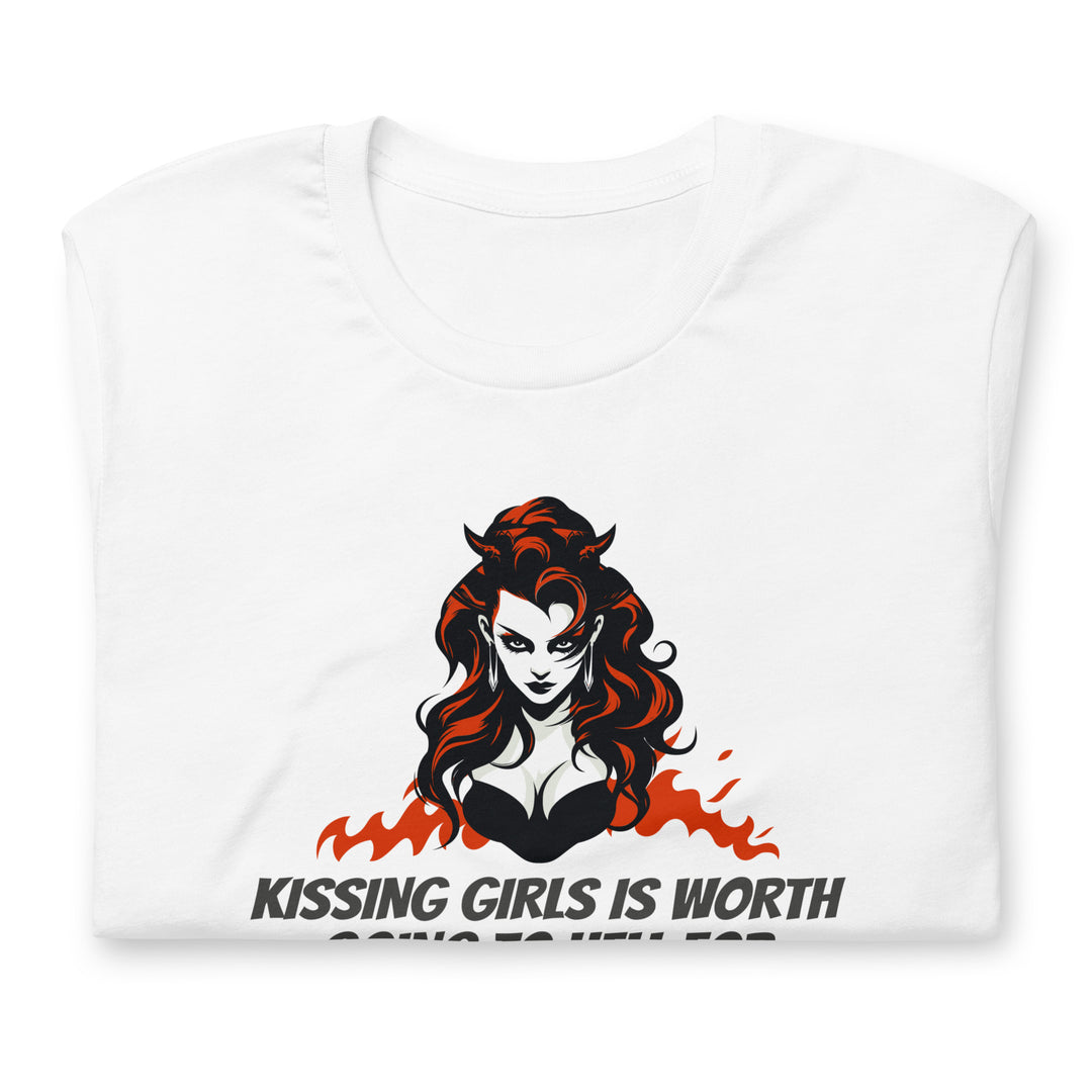 Kissing Girls Is Worth Going To Hell For T-Shirt T-shirts The Rainbow Stores