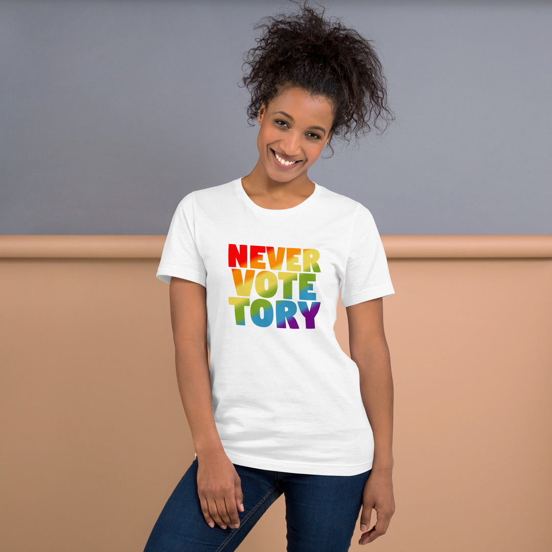 Never Vote Tory T-Shirt T-shirts The Rainbow Stores