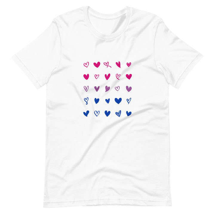 Bisexual Hearts Pride T-Shirt T-shirts The Rainbow Stores