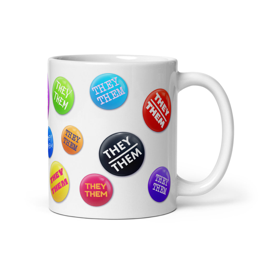 They Them Pronoun Badges Mug Mugs The Rainbow Stores