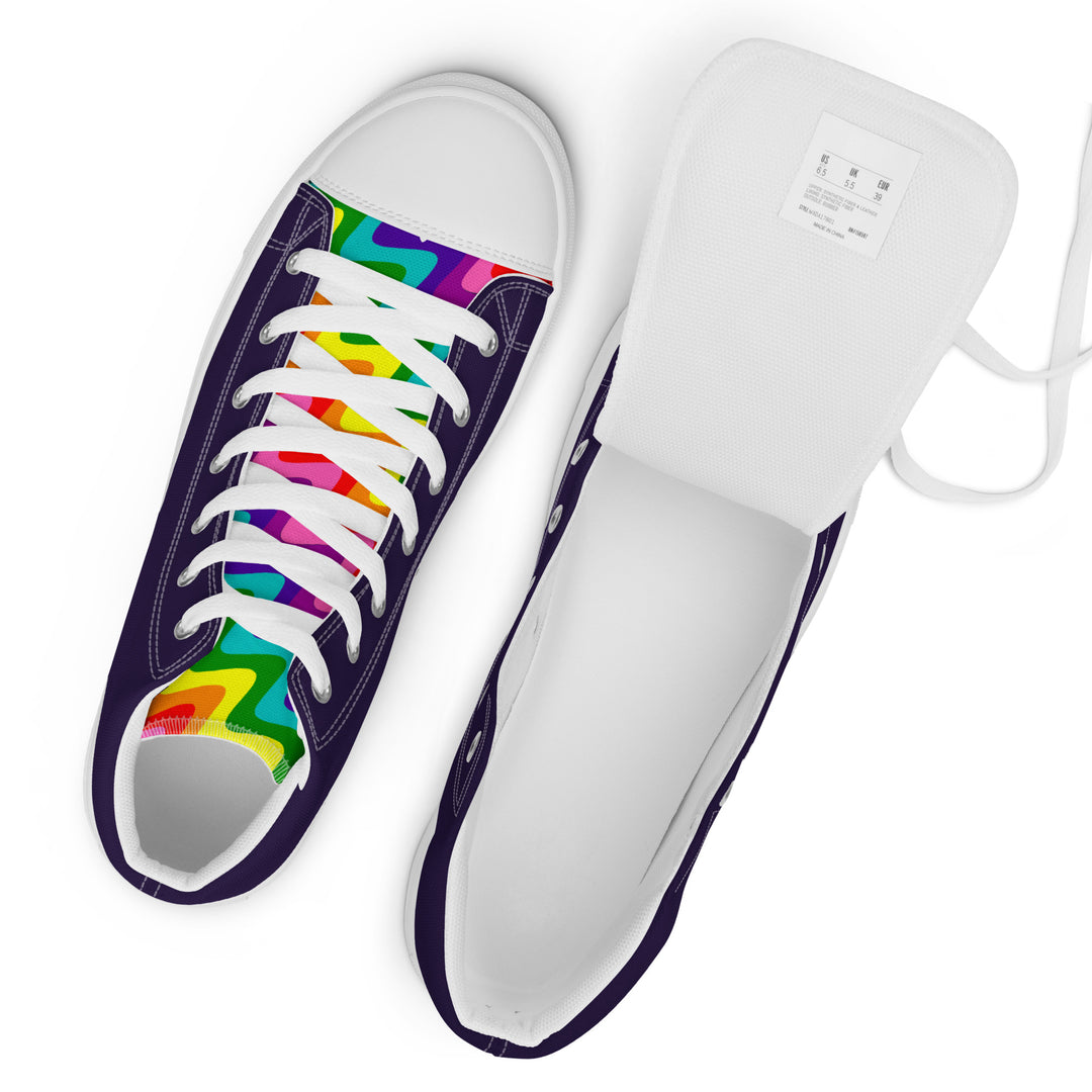 Blue and Original Pride Flag High Top Trainers (female sizes) High Tops The Rainbow Stores