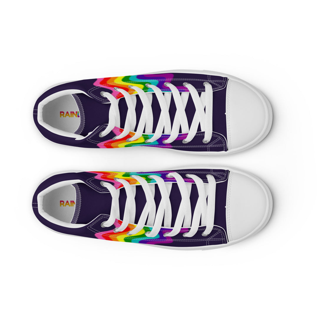 Wavy Gilbert Baker Rainbow Pride Flag High Top Trainers (female sizes) High Tops The Rainbow Stores